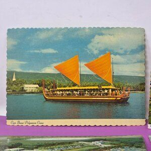 Postcards Polynesian Canoe King Kamehameha Hotel Mormon‎ Temple Kaanapali Beach